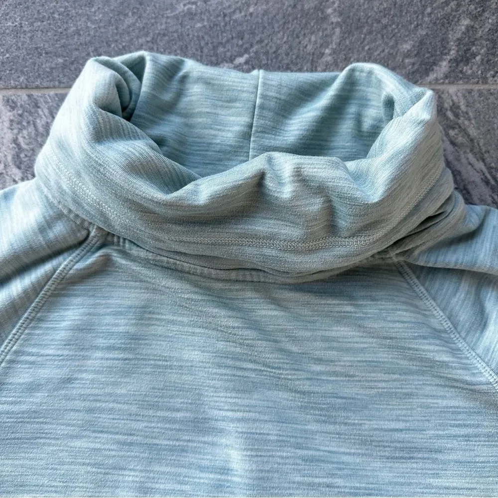 EUC Kyodan Pullover Heather Green Funnel Neck Thumbholes Zip Pockets Small - Picture 4 of 15